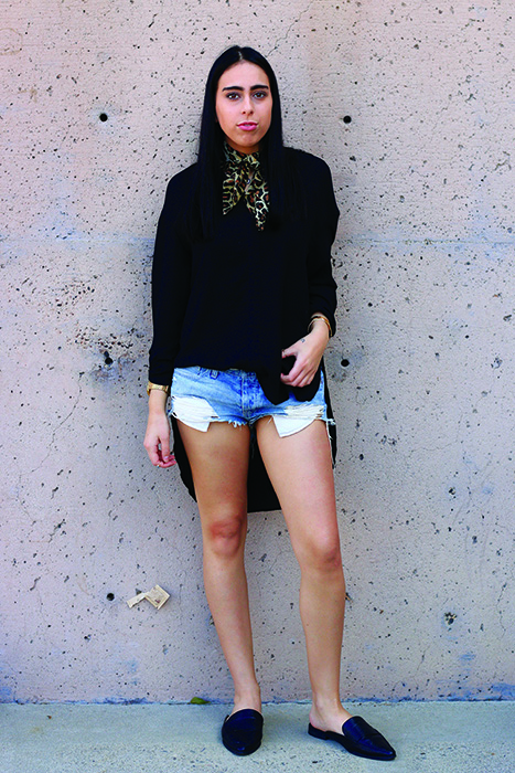 “Mick Jagger is my style inspiration for sure. I love how he used juxtaposition a lot with his clothing, the way he wears embellished clothing and will pair it with simpler pieces. For instance, he will wear a sequined jacket with black or white bell bottoms. I love that. He's big on accessories such as rings, and he's got a thing for boots. I wish I could just wear all of his boots for every occasion.” Bella Golestan