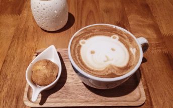 Latte art at Muji Cafe.