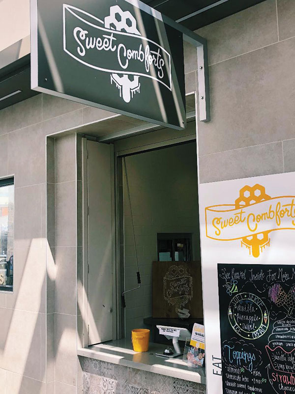 Sweet Combfort's liege waffle menu features a variety of toppings and drizzles, along with ice cream to pair alongside. In addition, they'll be making this sweet street food even more effortless by serving them on a stick. (Kristin Torres)